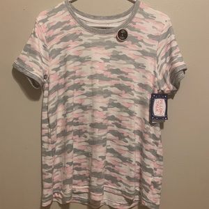 Super Soft Pajama T-shirt NWT - Pink Camo Print Size Large - Pillow Talk